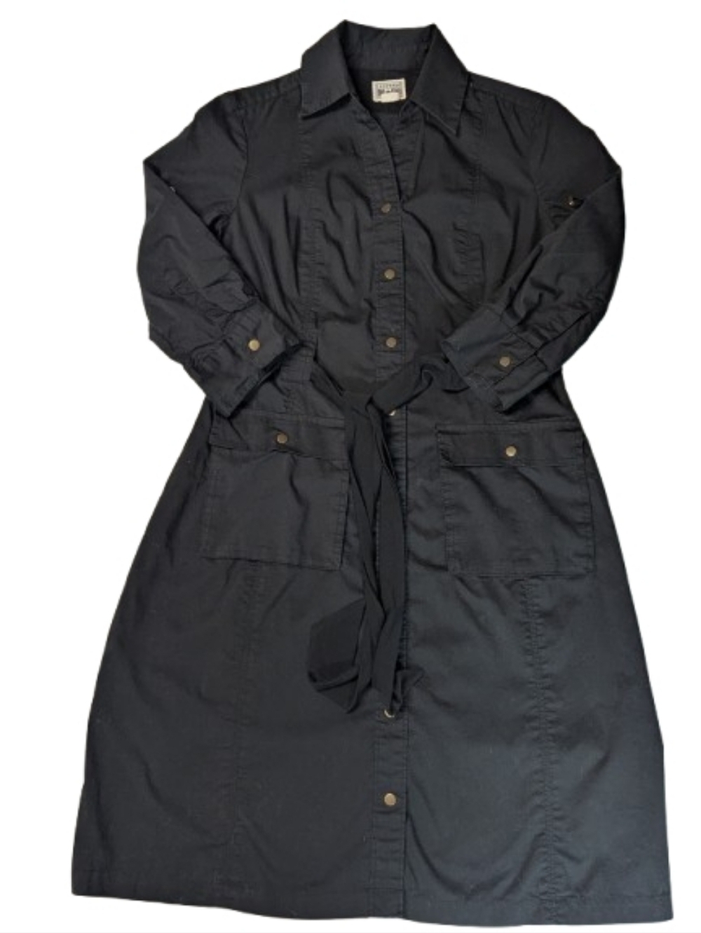 Converse One Star Black Military Style Shirt Dress Utility Pockets XS